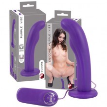 Классический женский вибратор на присоске «Silicone Purple Vibe» для стимуляции точки G, цвет фиолетовый, You 2 Toys 5893060000, из материала Силикон, коллекция You2Toys, длина 17.5 см.