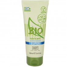 Органический лубрикант «Bio Super» на водной основе, объем 100 мл, Hot Products 44171, цвет зеленый, 100 мл.