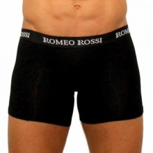 Мужские удлиненные боксеры от компании Romeo Rossi, цвет черный, размер S, RR7001-2-S, из материала Хлопок