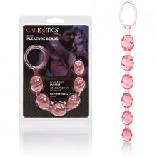 Анальная цепочка «Swirl Pleasure Beads» от компании California Exotic Novelties, цвет розовый, SE-1315-04-2, бренд CalExotics, из материала TPR, длина 20 см., со скидкой
