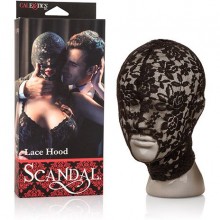 Закрытая кружевная маска на лицо «Lace Hood» из коллекции Scandal от компании California Exotic Novelties, цвет черный, SE-2712-06-3, из материала Полиэстер