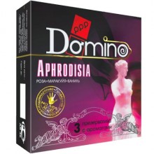 Ароматизированные презервативы «Domino Aphrodisia», упаковка 3 шт, LX1445, из материала Латекс, цвет Оранжевый