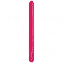 Двухсторонний фаллоимитатор «Sex Please Double Pleasure Dong» от компании Topco Sales, цвет розовый, TS2100103, из материала ПВХ, длина 40 см., со скидкой