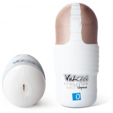 Мини-вагина с вибрацией «Vulcan Love Skin Masturbator Wet Vagina» от компании Topco Sales, цвет белый, TS1600152, из материала CyberSkin, длина 15 см., со скидкой