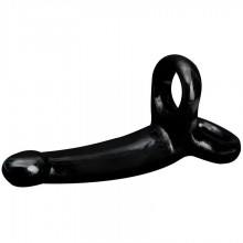 Насадка для двойного проникновения «Sex Please Daring Double Penetration Dong» от компании Topco Sales, цвет черный, TS2100119, длина 12.7 см., со скидкой
