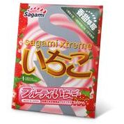 Презерватив для орального секса «Sagami Xtreme Strawberry», упаковка 1 шт, SAG0010, из материала Латекс, цвет Телесный, длина 19 см.