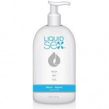 Увлажняющая смазка «Liquid Sex» на водной основе от компании Topco Sales, объем 473 мл, TS1039105, из материала Водная основа, цвет Прозрачный, 473 мл.