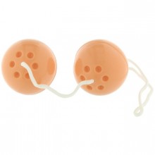 Вагинальные шарики «Orgasmus Love Balls» от компании Minx, цвет бежевый, ABS7334A-PT, из материала ПВХ, диаметр 3.6 см., со скидкой