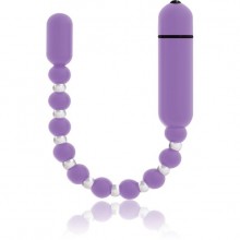 Анальные шарики с вибрацией «Booty Beads 2» от компании PowerBullet, цвет фиолетовый, E22614, из материала Пластик АБС, длина 17.5 см.