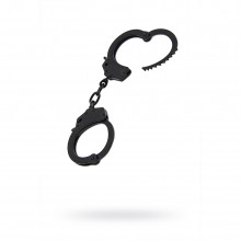 Металлические наручники от компании Romfun для интимных игр, цвет черный, размер OS, PD-047, One Size (Р 42-48)