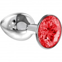 Анальный страз «Diamond Red Sparkle Small» от компании Lola Toys, цвет серебристый, 4009-06Lola, длина 7 см.