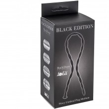 Силиконовый уретральный массажер «Wavy Urethral Plug Medium» от компании Lola Toys, цвет черный, 4214-02Lola, бренд Lola Games, коллекция Backdoor Black Edition, длина 30 см.