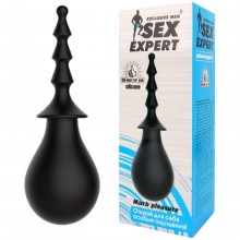 Анальный душ с насадкой в форме елочки от компании Sex Expert, цвет черный, sem-55127