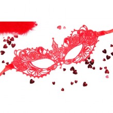 Маска на лицо ажурная «Кэролин», цвет красный, размер OS, Bior Toys EE-20357-3, из материала ткань, One Size (Р 42-48)