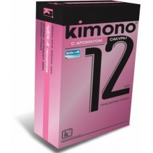 Ароматизированные презервативы «Kimono» с запахом сакуры, упаковка 12 шт, САКУРА № 12, из материала Латекс, со скидкой