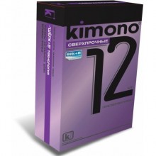 Утолщенные презервативы «Kimono» со сверхпрочной текстурой, упаковка 12 шт, СВЕРХПРОЧНЫЕ № 12, из материала Латекс