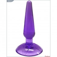 Анальная пробка «Butt Plug» на присоске от компании Eroticon, цвет фиолетовый, 30494-2, из материала TPE, длина 11 см.