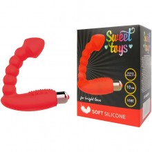 Универсальный стимулятор унисекс с вибрацией от компании Sweet Toys, цвет красный, st-40139-3, из материала Силикон, длина 10 см.