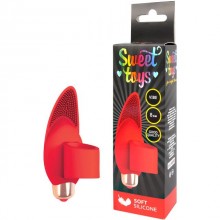Вибронасадка на палец со съемной вибропулей от компании Sweet Toys, цвет красный, st-40130-3, длина 8 см., со скидкой