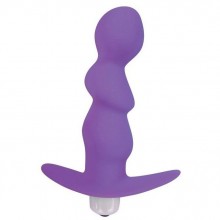 Трехступенчатая анальная пробка-елочка с вибрацией от компании Sweet Toys, цвет фиолетовый, st-40186-5, длина 9.5 см., со скидкой