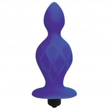 Анальная втулка с вибрацией и стимулирующей поверхностью от бренда Sweet Toys, цвет синий, st-40182-2, длина 10 см., со скидкой