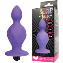 Анальная втулка с вибрацией и стимулирующей поверхностью от бренда Sweet Toys, цвет фиолетовый, st-40182-5, длина 10 см., со скидкой