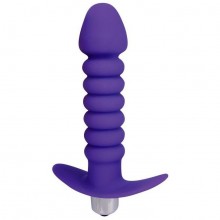 Ребристая анальная втулка с вибрацией от Sweet Toys, цвет фиолетовый, st-40170-5, из материала Силикон, длина 11.5 см., со скидкой