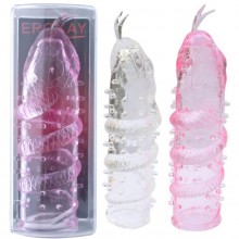Насадка на пенис с усиками на конце «Cobra» от компании Erokay, цвет розовый, ek-2220, из материала TPE, длина 14 см.