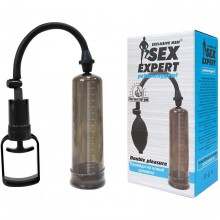 Классическая вакуумная помпа для мужчин с ручным насосом от компании Sex Expert, цвет черный, sem-55004, из материала Пластик АБС, длина 17.8 см.