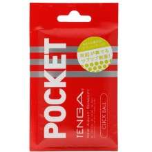 Карманный мастурбатор «Pocket Click Ball» от японской компании Tenga, цвет красный, POT-002B, длина 7.5 см., со скидкой