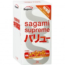 Супертонкие латексные презервативы «Sagami Xtreme», цвет прозрачный, упаковка 24 шт, Sag078, длина 19 см., со скидкой