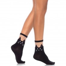 Носки «Cat Anklet» от компании Leg Avenue, цвет черный, размер One Size, LEG3937B, One Size (Р 42-48), со скидкой