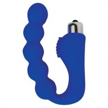 Изогнутый анальный стимулятор со съемной вибропулей от компании Sweet Toys, цвет синий, st-40173-2, длина 11.5 см.