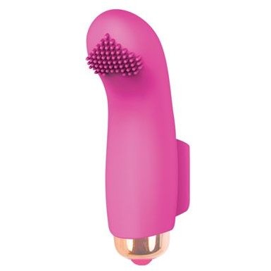 Вибронасадка на палец для стимуляции точки G от компании Sweet Toys, цвет розовый, st-40131-6, длина 7.2 см.