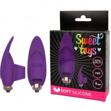 Насадка на палец со съемной вибропулей от компании Sweet Toys, цвет фиолетовый, st-40129-5, из материала Силикон, длина 8 см., со скидкой