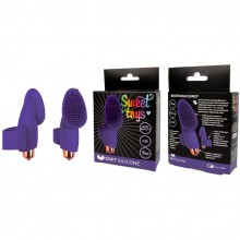 Вибронасадка на палец для стимуляции клитора со съемной вибропулей от компании Sweet Toys, цвет фиолетовый, st-40196-5, из материала Силикон, длина 9 см.