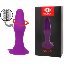 Анальная втулка «Solo» классической формы с эффектом римминга от компании OTouch, цвет фиолетовый, z001, длина 12.4 см., со скидкой
