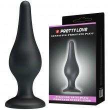 Втулка анальная на присоске «Sensitive Prostate Plug» из коллекции Pretty Love, цвет черный, Baile bi-014459, длина 14 см., со скидкой