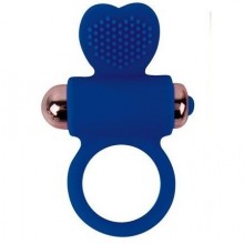 Кольцо эрекционное с вибрацией и клиторальным стимулятором, цвет синий, st-40133-2, диаметр 3 см.