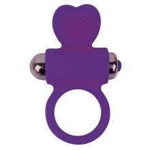 Кольцо эрекционное с вибрацией и клиторальным стимулятором, цвет фиолетовый, st-40133-5, бренд Sweet Toys, диаметр 3 см.