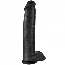Фаллоимитатор-гигант «15 Cock with Balls» реалистик из коллекции King Cock от PipeDream, цвет черный, 5535-23 PD, из материала ПВХ, длина 40.6 см., со скидкой