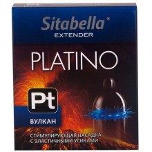 Насадка-презерватив стимулирующая «Sitabella Extender Platino - Вулкан» от компании СК-Визит, упаковка 1 шт, 1419, из материала Латекс