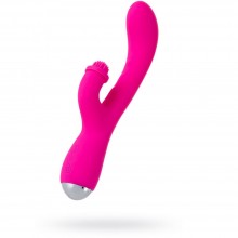 Силиконовый женский вибратор «Idol» с клиторальным стимулятором от компании Nalone, цвет розовый, CS-BO05, длина 22.4 см.