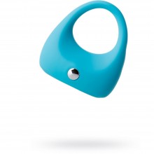 Эрекционное кольцо с вибрацией из коллекции A-Toys от ToyFa, цвет голубой, 768007, из материала Силикон, длина 5.4 см., со скидкой