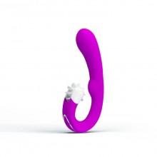 Изогнутый вибратор «Magic Tongue» с имитатором оральных ласк из коллекции Pretty Love от Baile, цвет фиолетовый, bi-040059, длина 19.5 см.