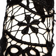Кружевные черные манжеты «Desiderio» от компании Dolce Piccante, цвет черный, размер S/M, Ldp035, из материала Полиэстер, со скидкой