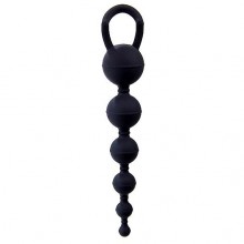 Анальная цепочка «Six Balls Chain» из коллекции Shots Toys от Shots Media, цвет черный, SHT135BLK, из материала Силикон, длина 18.5 см.