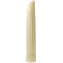 Классический вибратор для женщин «Sensuous Ribbed Vibrator Ivory» от компании Minx, цвет белый, ABS1299, длина 18 см., со скидкой