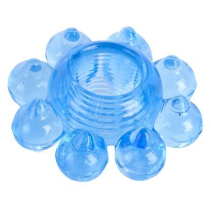 Гелевая насадка-кольцо в форме цветка от компании ToyFa, цвет синий, 818001-6, длина 1.8 см., со скидкой