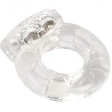 Толстое эрекционное кольцо с вибрацией от компании ToyFa, цвет прозрачный, 818034-1, из материала ПВХ, диаметр 2 см.